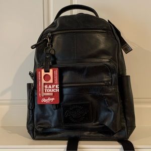 Rawlings Medium Leather Backpack - Black